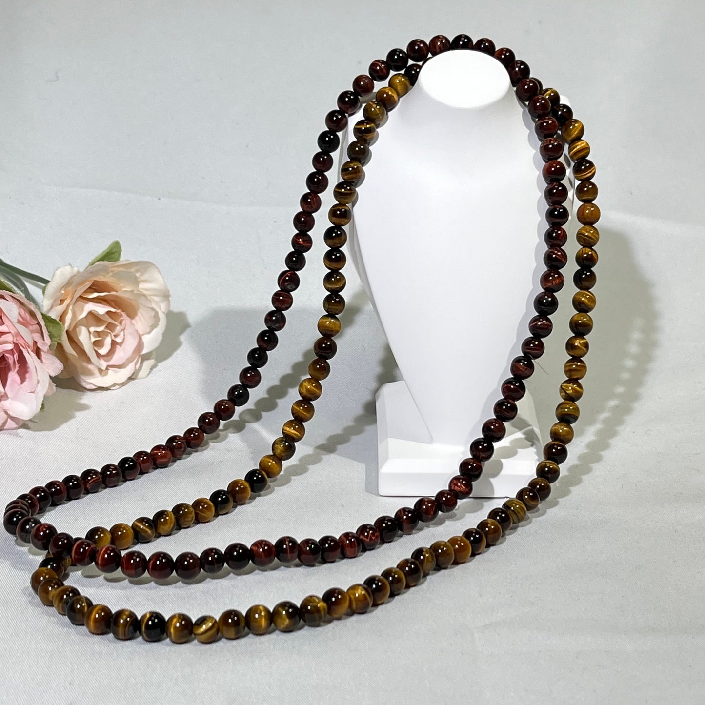 6mm Red Tiger Eye and Yellow Tiger Eye Bracelet/Neckalce/Bead