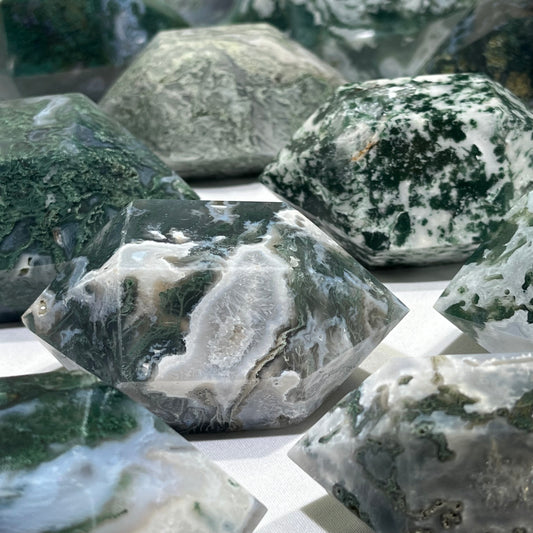 Moss Agate Double Point Crystal Wholesale