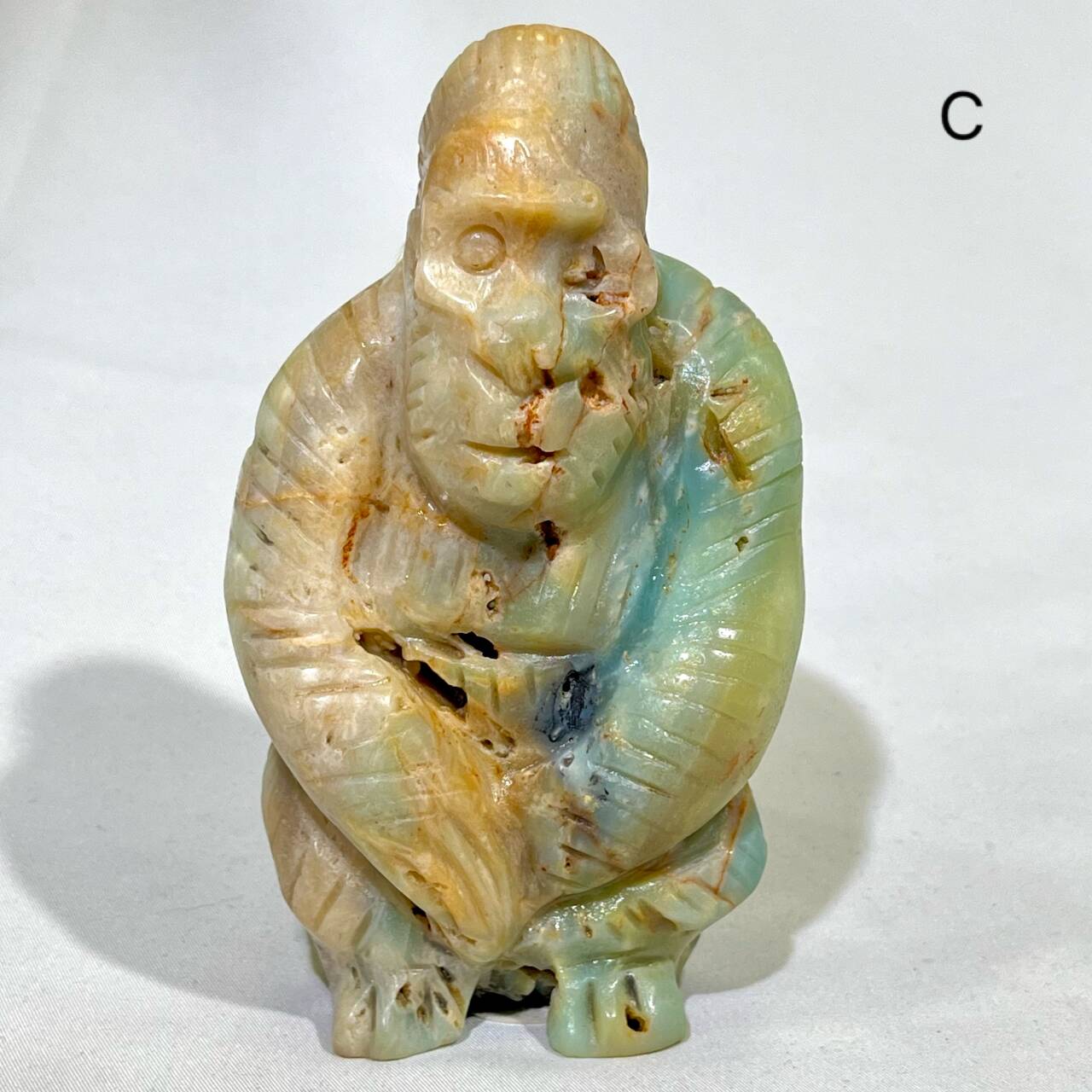 4' Sky Blue Amazonite Gorilla Carving