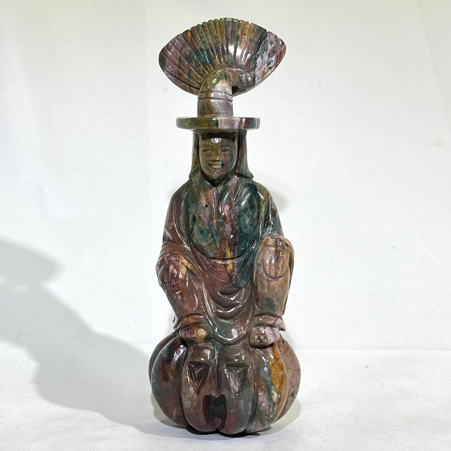 7.8-8.7' Ocean Jasper Witch Carving