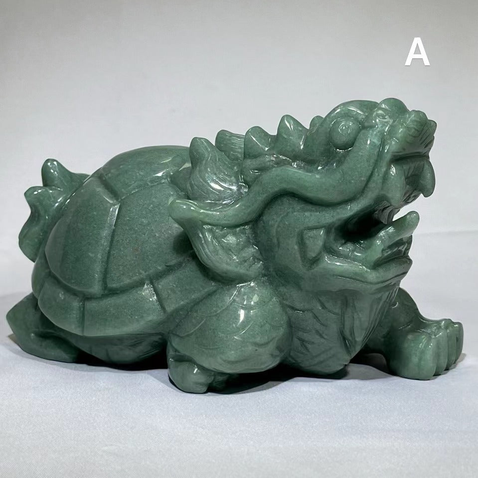 Dragon Turtle Green Aventurine Carving