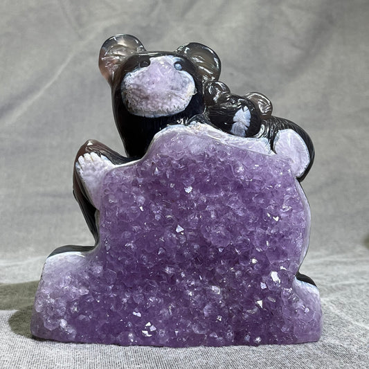 Druzy Amethyst Agate Koala Carving