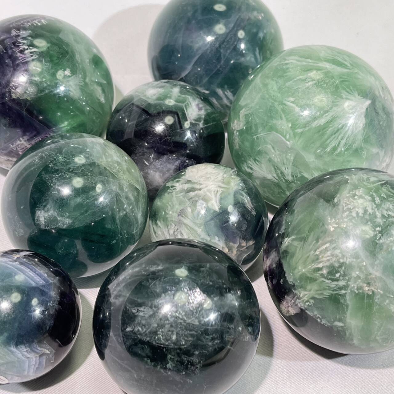 1.9-2.8' Feather Blue Fluorite Sphere