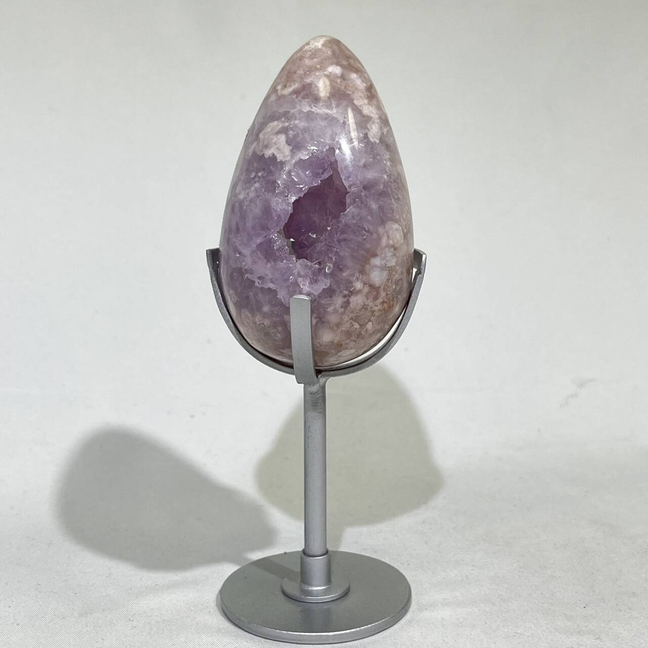 5.4-5.9' Pink Amethyst Egg with Stand