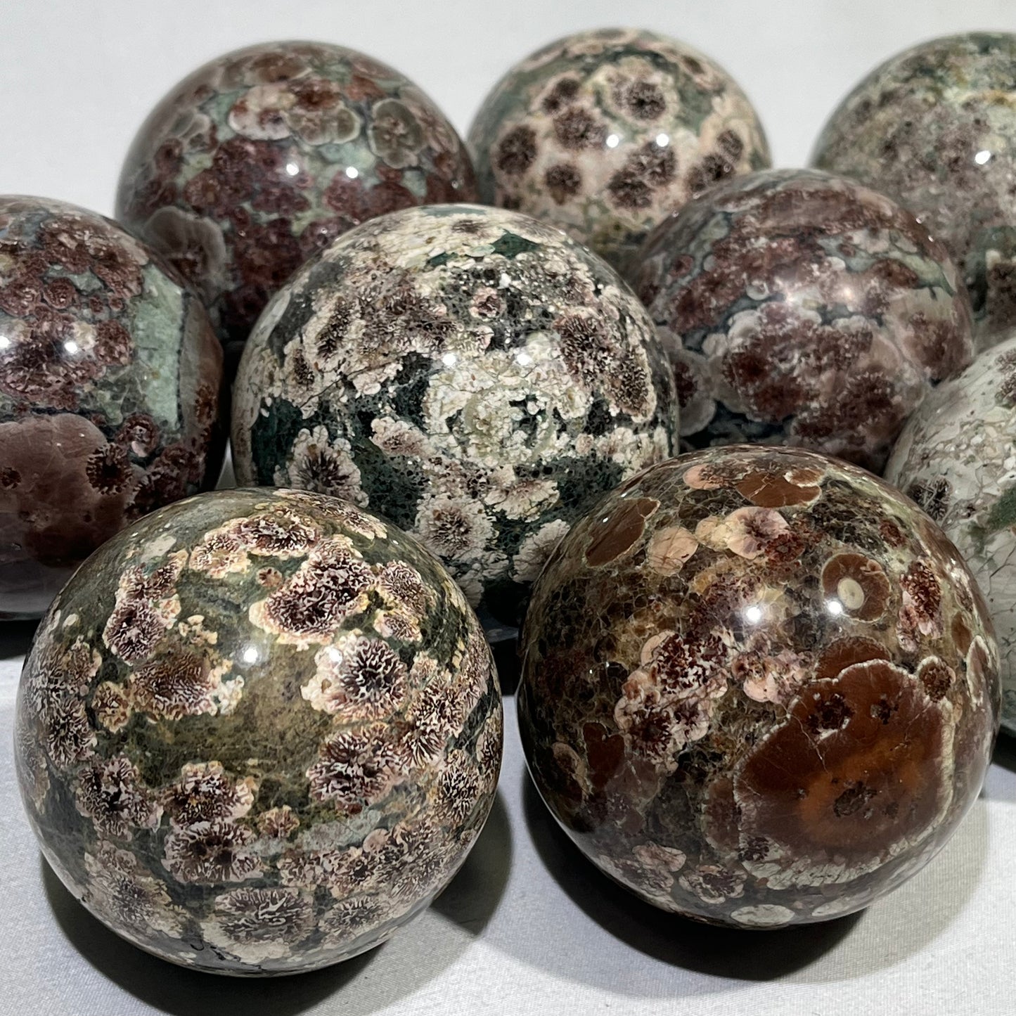 Green Sakura Agate Sphere Wholesale Sphere