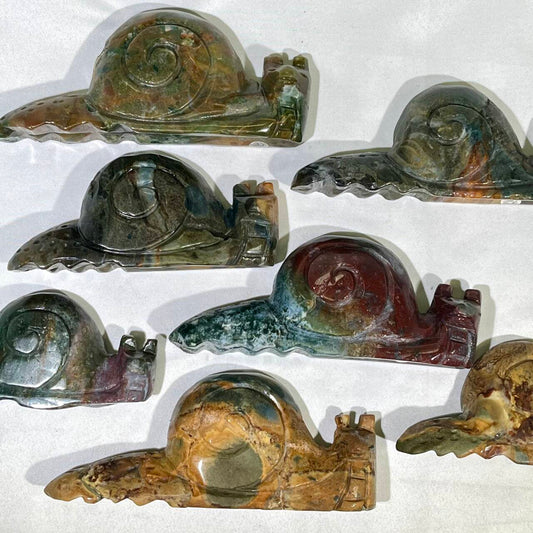 5‘ Ocean Jasper Snail Carving