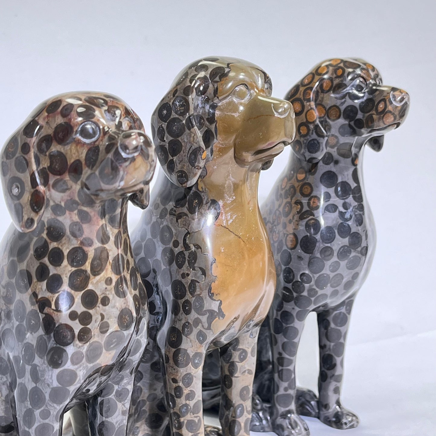 7-7.5' Leopard Jasper Dog Carving