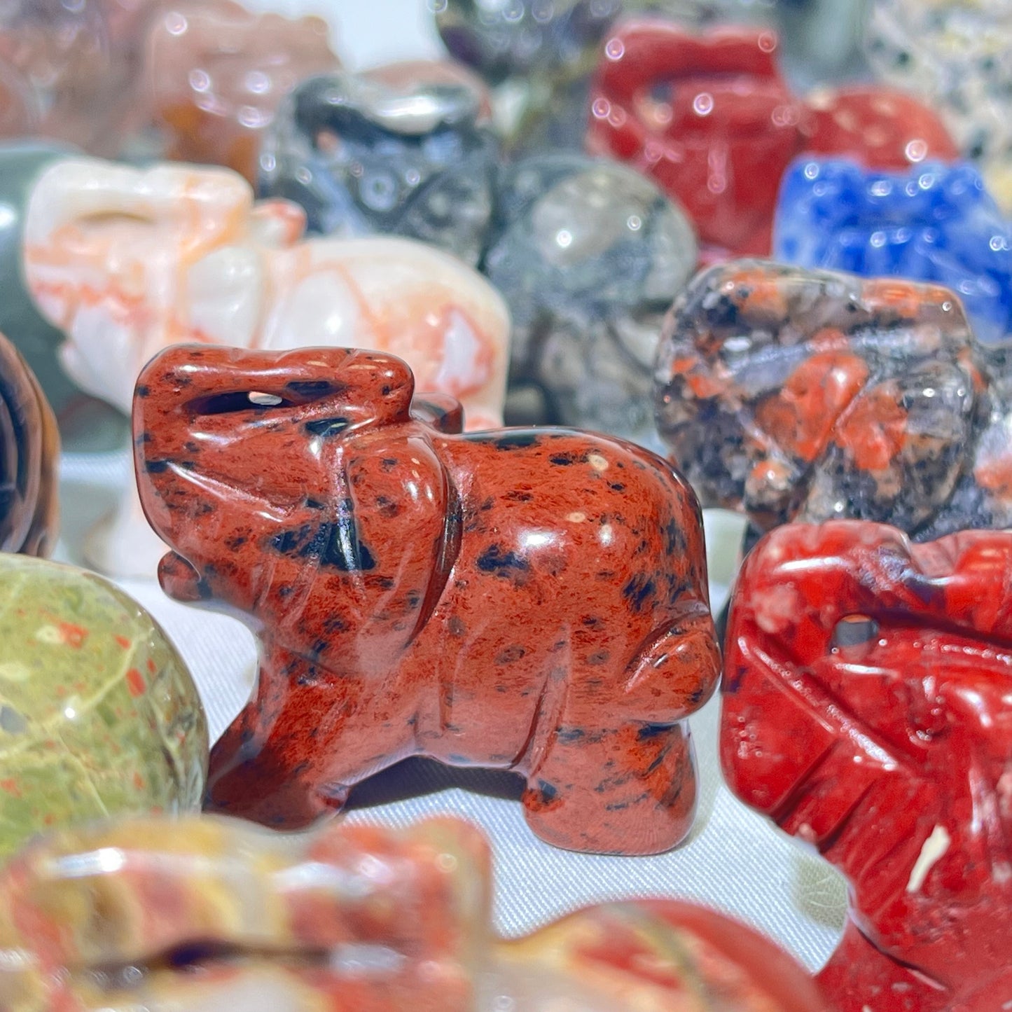 8 Types 1.5' Elephant Crystal Carving Wholesale