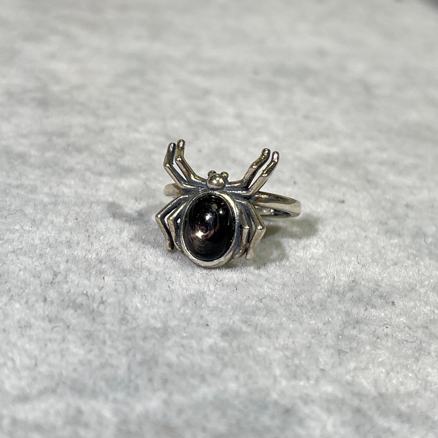 Hypersthene Spider Silver Ring