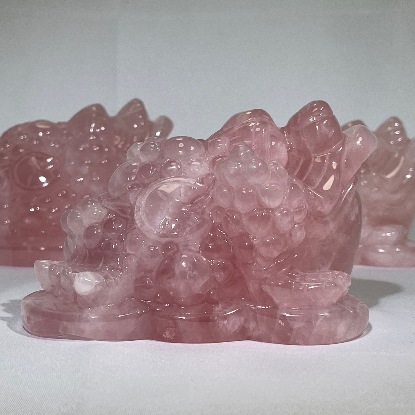 Rose Quartz Money Toad Carving Wholesale Crystal