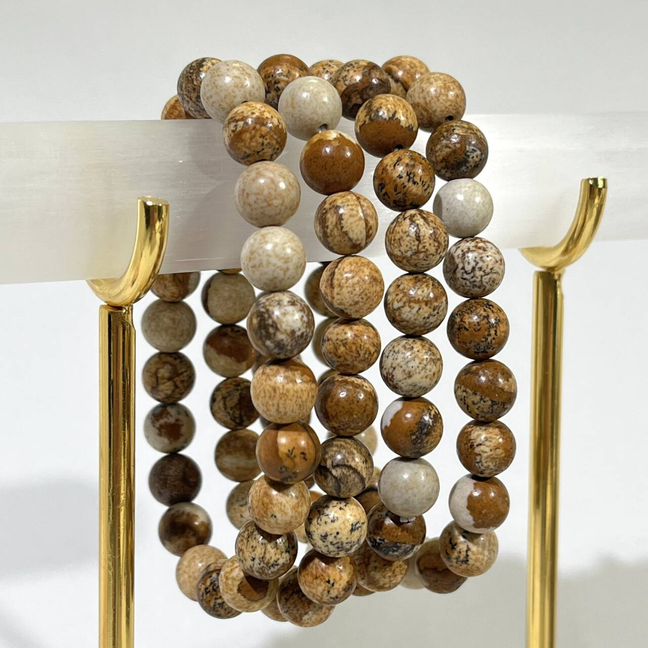 8.5mm Picture Jasper Bracelet Wholesale