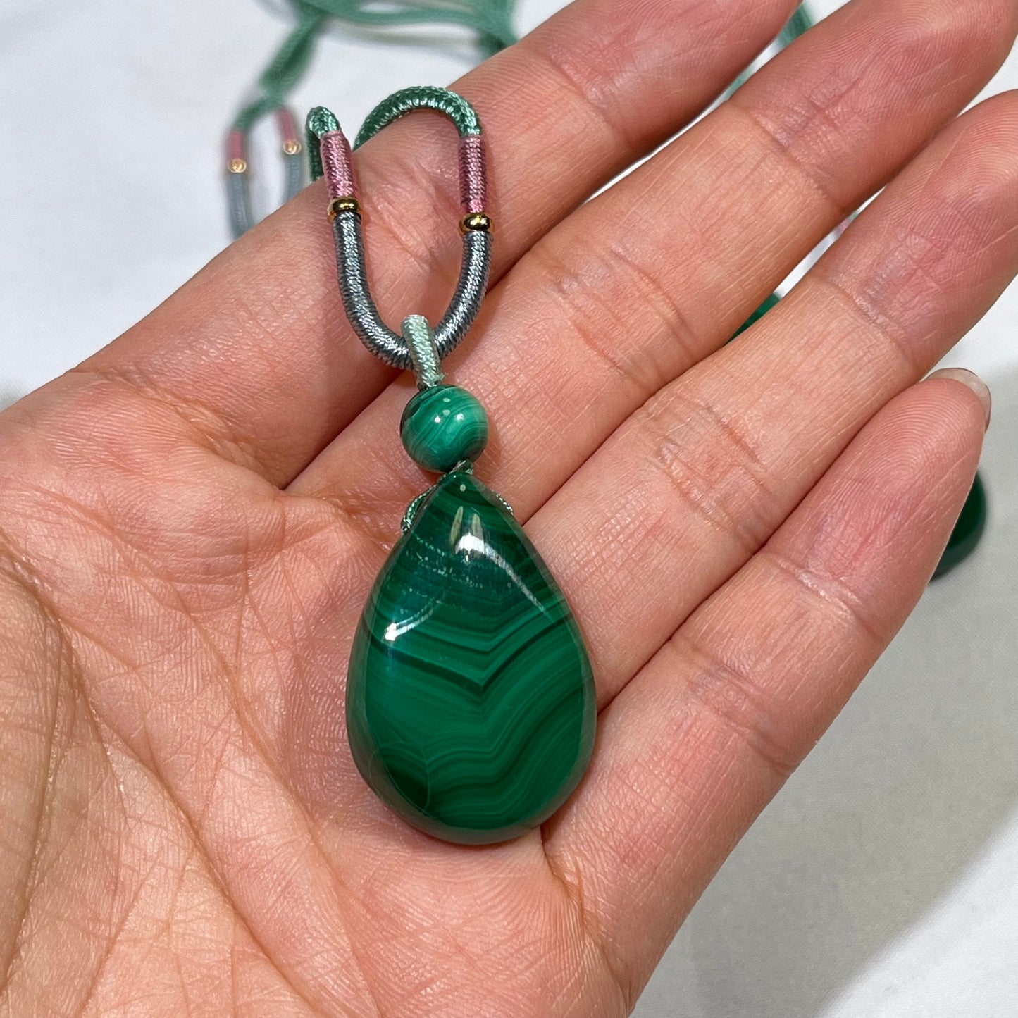 1.2'Malachite Tear Drop Necklace