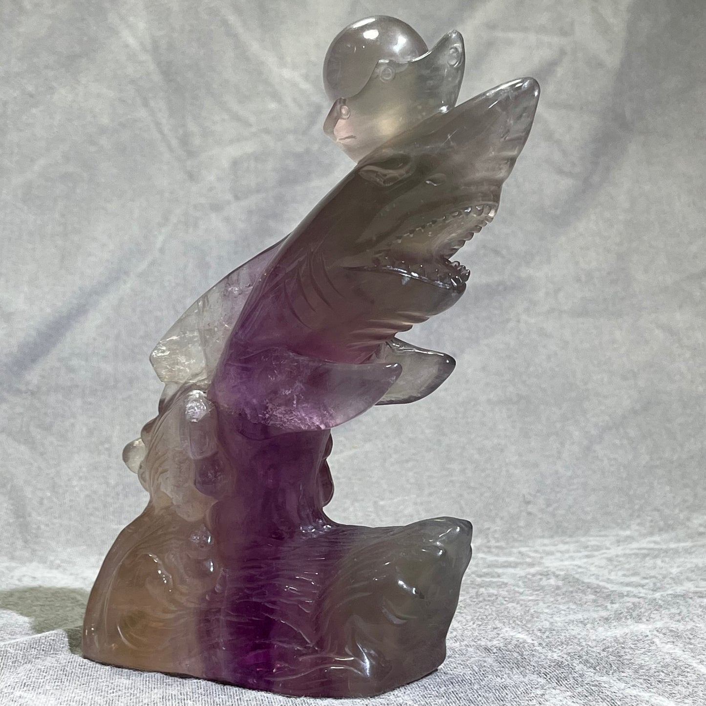 Fluorite Shark Carving