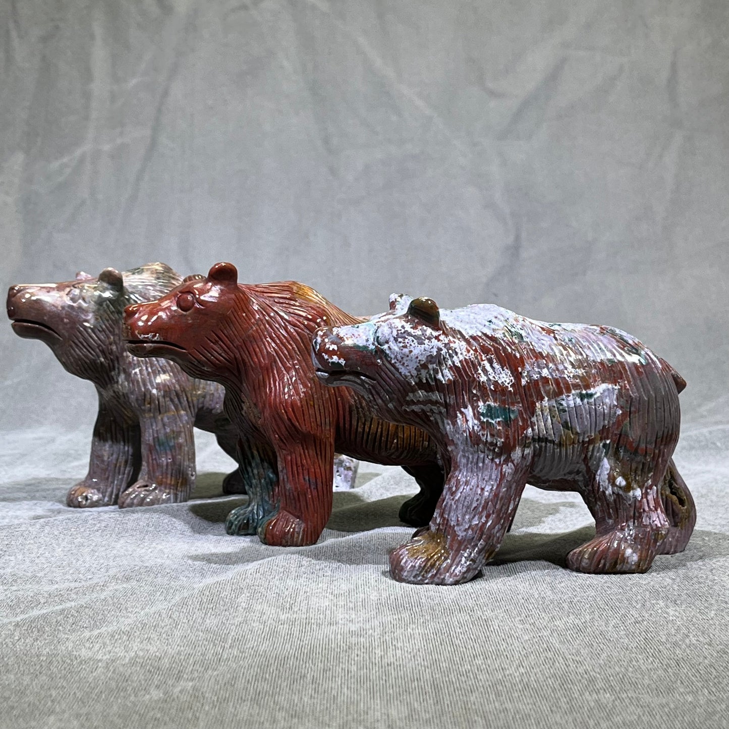 Ocean Jasper Bear Carving