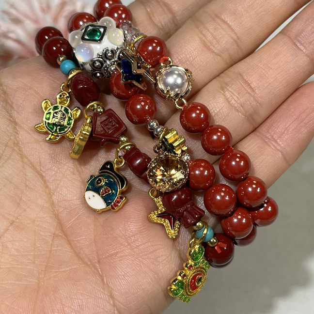 8.3mm Differnet Style Cinnabar Bracelet