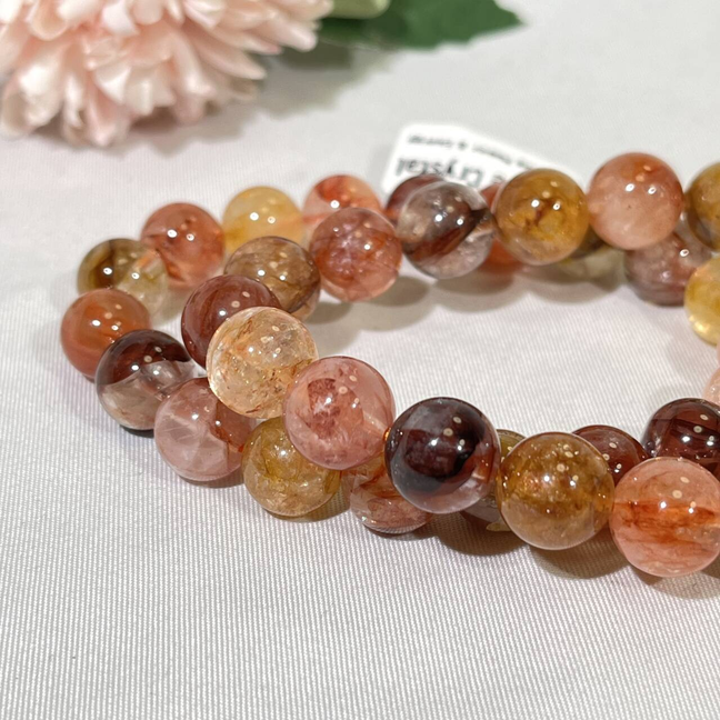 10-10.5mm Golden Healer and Fire Quartz Brecelet