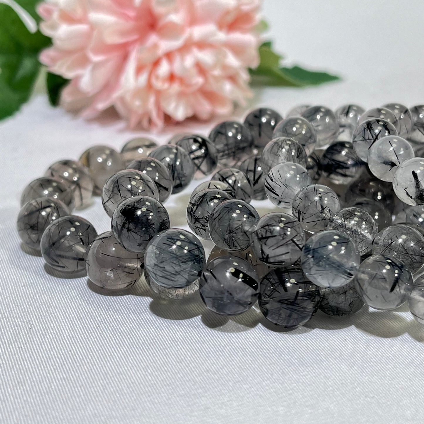 8.5-11.5 mm Black Rutile Bracelet
