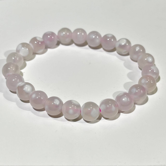 7-8mm Citrine, Yellow Jade,Pink Jade,Sakura Agate Bracelet