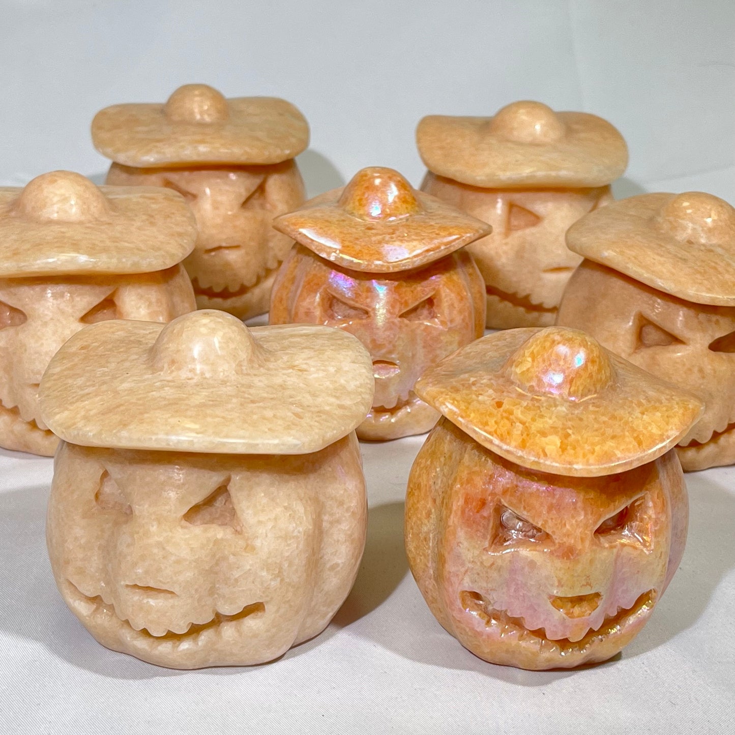 Orange Calcite Jack O'Lantern Carving Halloween