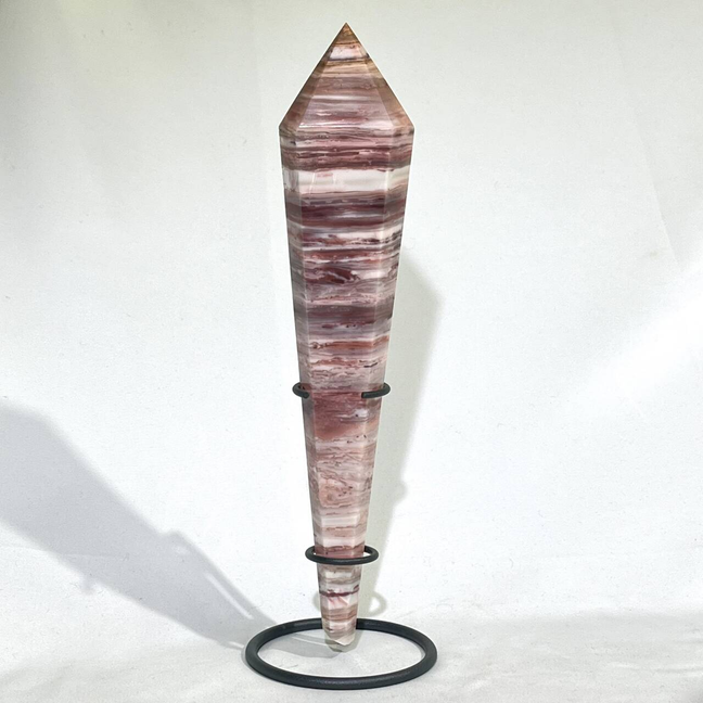 4 Types Wand with Stand Ruby Zosit,Moss Agate,Poppy Jasper,Rainbow Agate