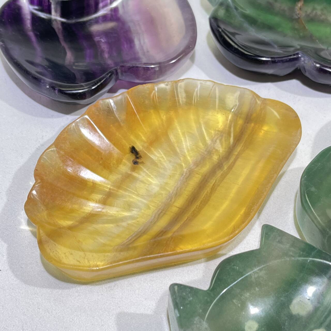 5 Types Fluorite Shell Shape and Flower Shap and Heart and Apple and Cat Bowl
