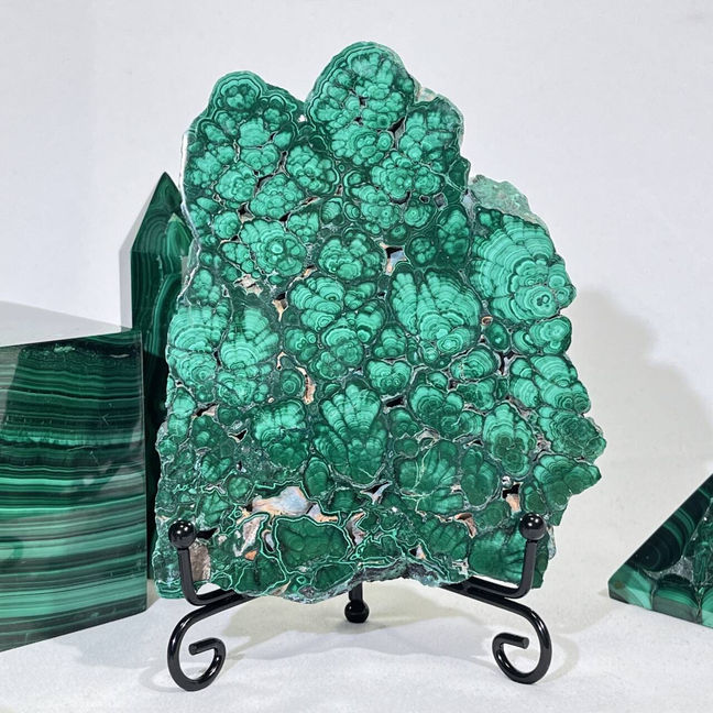 5 Types Malachite Cube&Point&Sphere&Skull&Slab&Pyramid