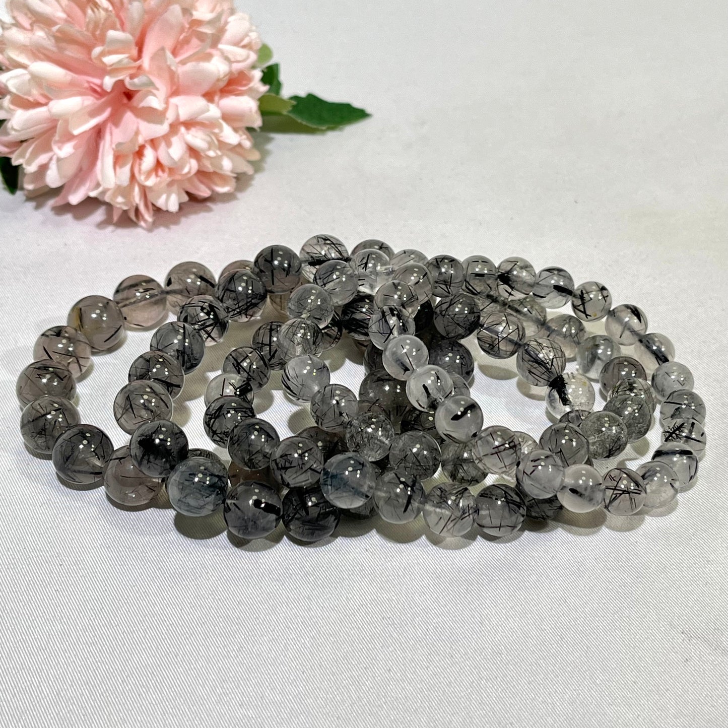 8.5-11.5 mm Black Rutile Bracelet