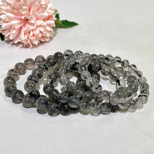 8.5-11.5 mm Black Rutile Bracelet