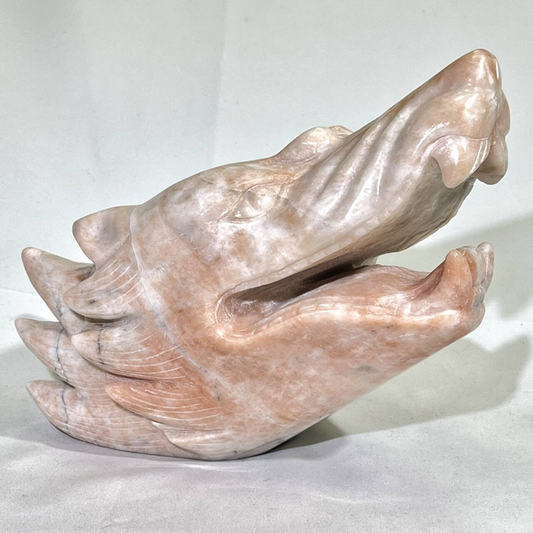 5.8KG Plum Blossom Jade Wolf Head Carving