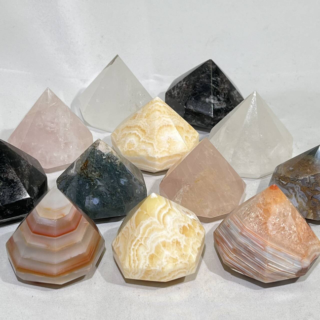 6 Types Diamond Moss Agate,Clear Quartz,Carnelian,Orange Calcite,Garnet,Rose Quartz