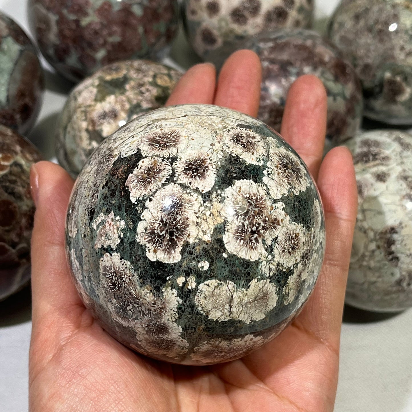 Green Sakura Agate Sphere Wholesale Sphere