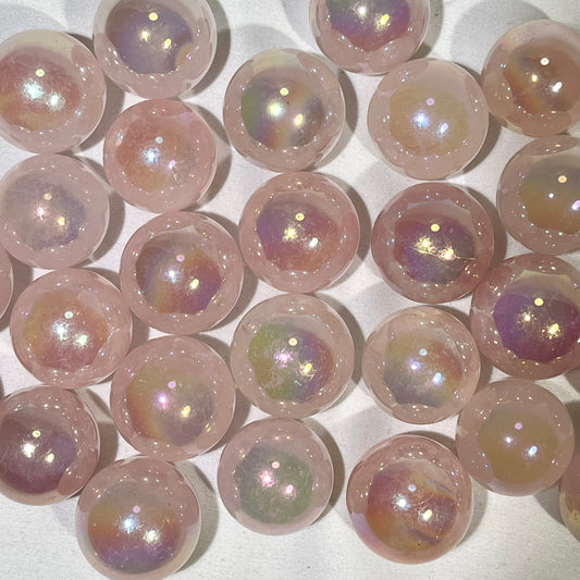 26-27mm Aura Rose Quartz Sphere Wholesale Sphere