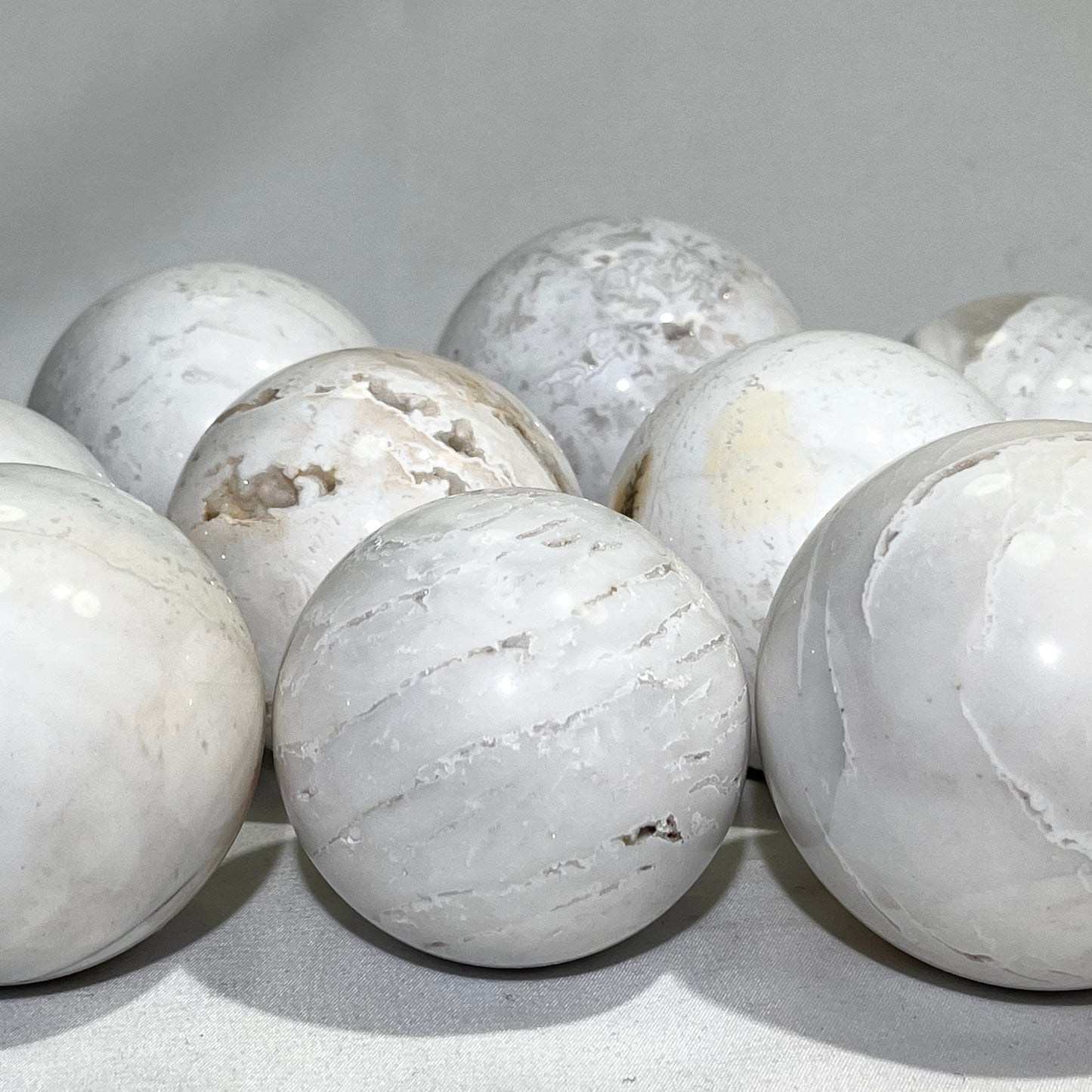 White Agate Sphere Wholesale Sphere