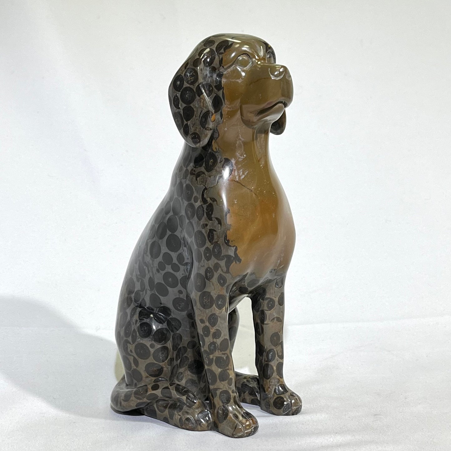7-7.5' Leopard Jasper Dog Carving