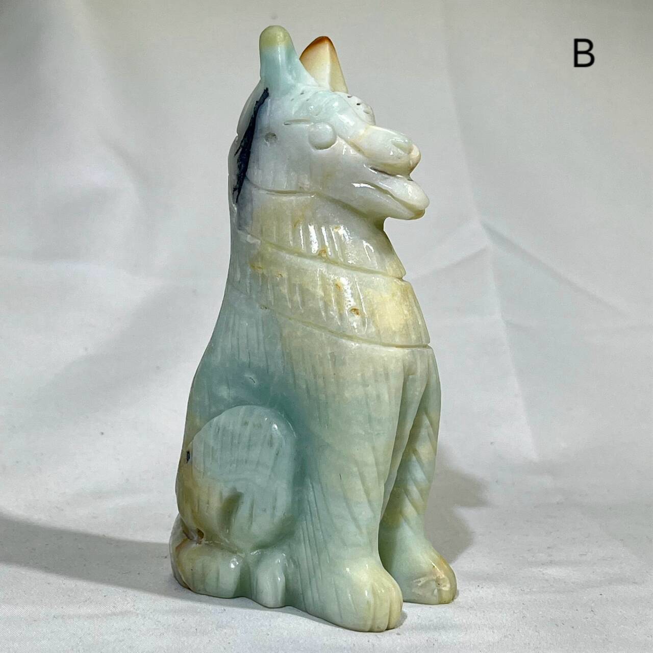 5' Sky  Blue Dog Carving Amazonite Dog Wholesale Crystal