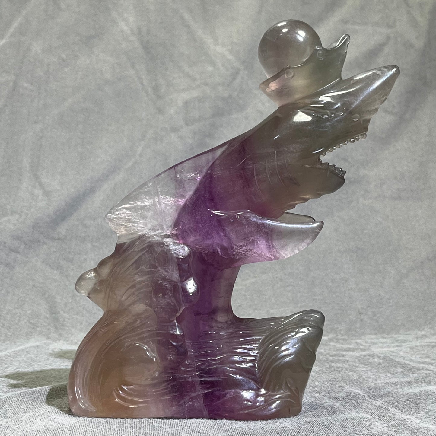 Fluorite Shark Carving