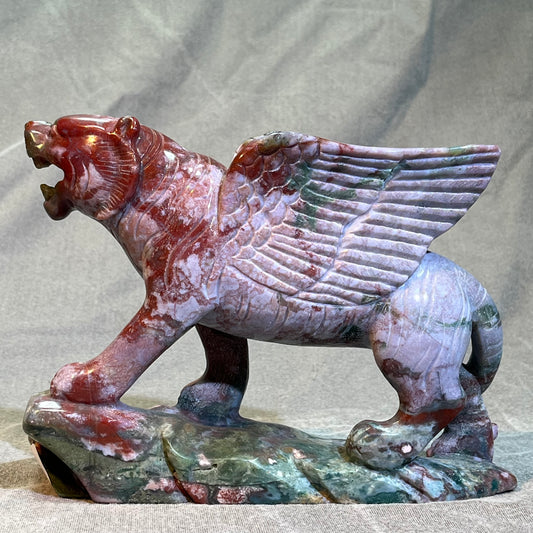 Ocean Jasper Griffin Carving
