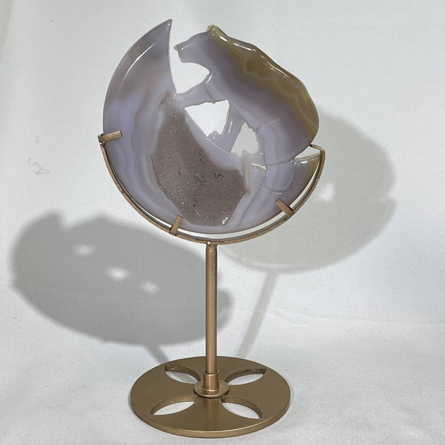 5 Types Druzy Agate Carving with Stand