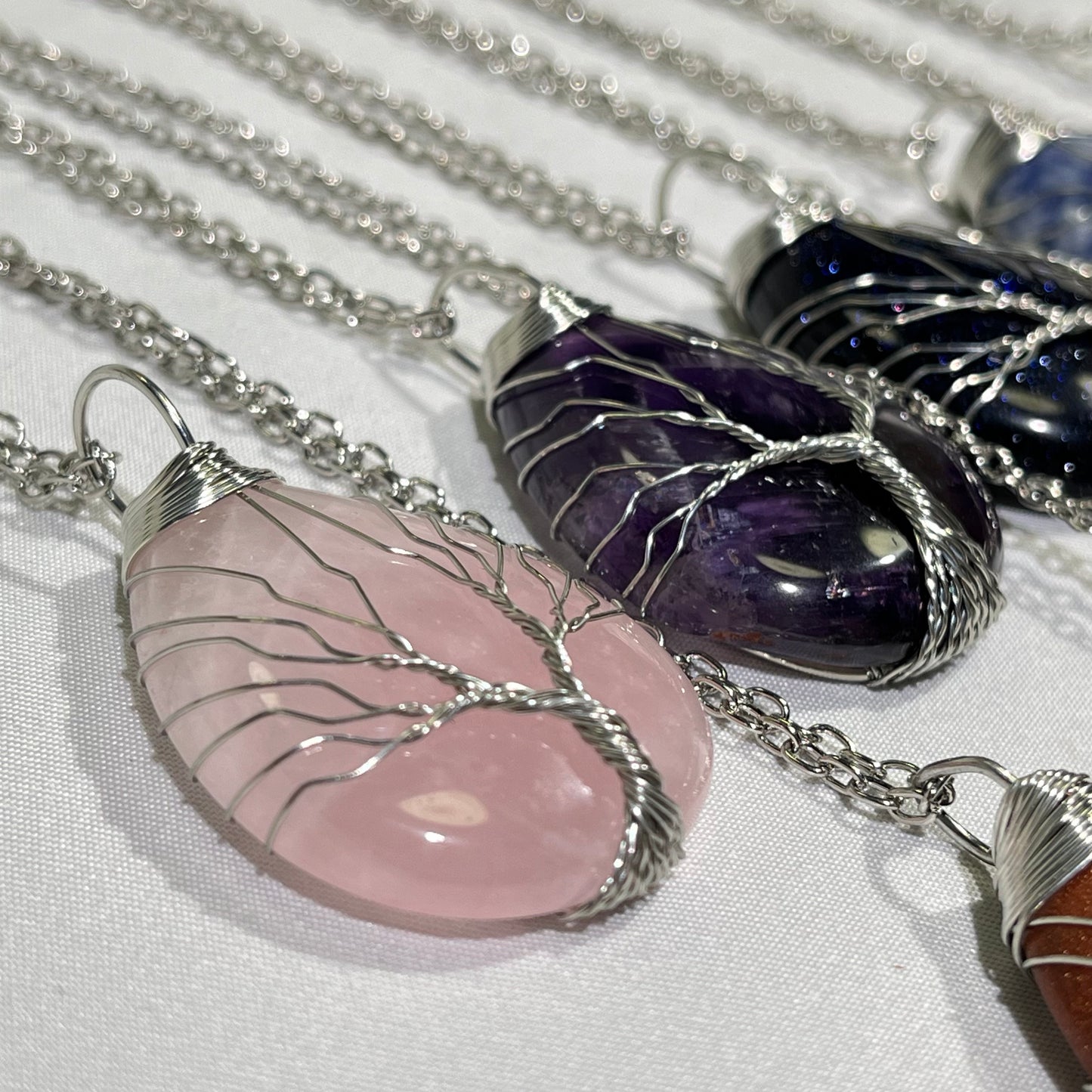 9 Types 1.9' Tear Drop Tree Of Life Necklace