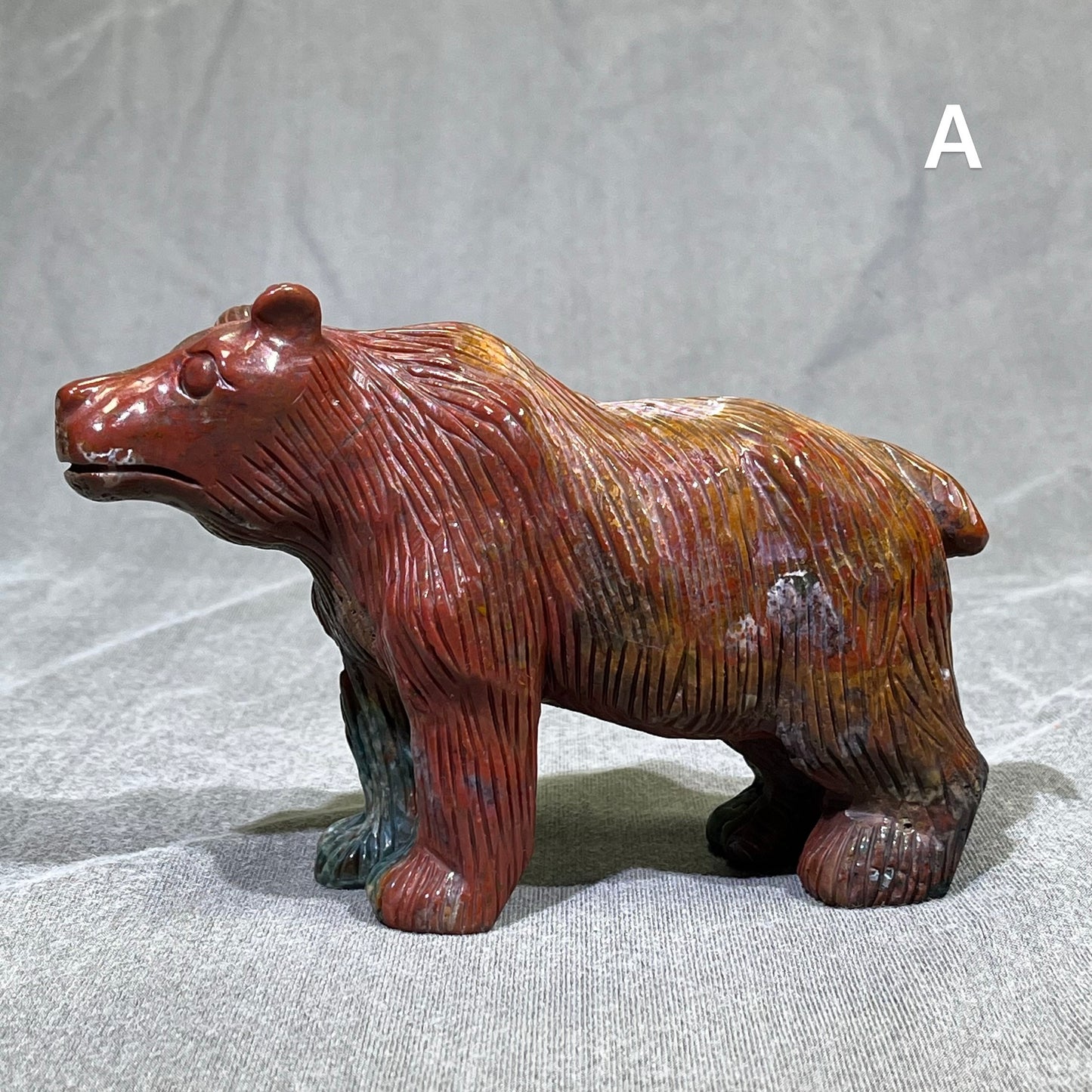 Ocean Jasper Bear Carving