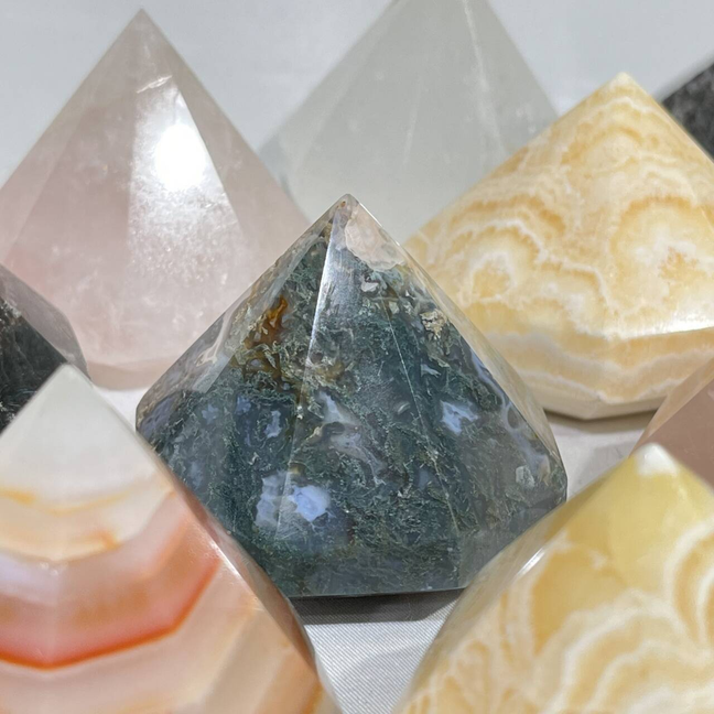 6 Types Diamond Moss Agate,Clear Quartz,Carnelian,Orange Calcite,Garnet,Rose Quartz