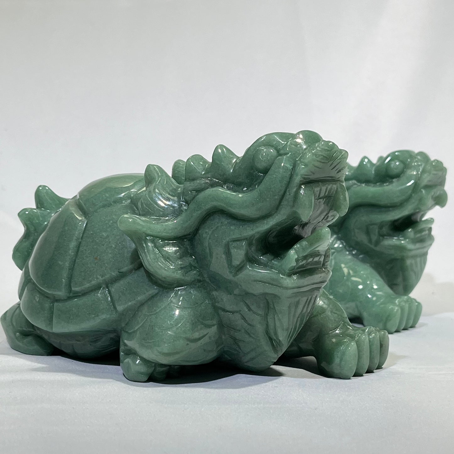 Dragon Turtle Green Aventurine Carving