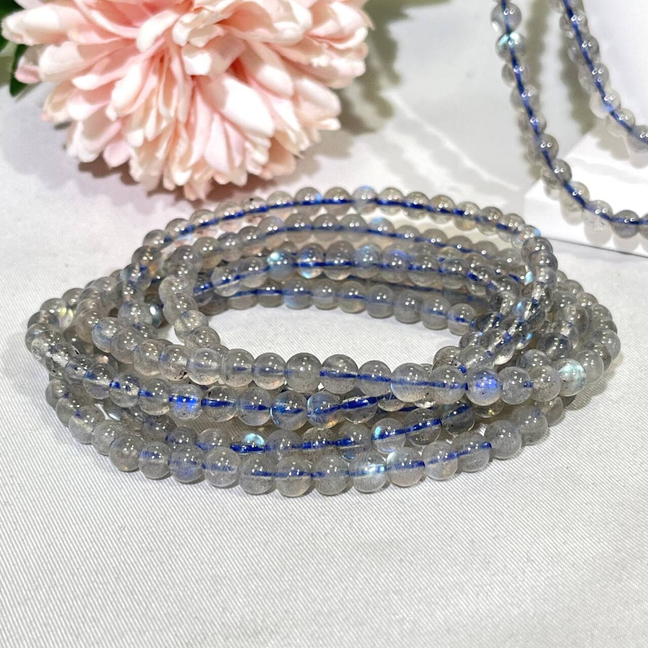High Quality 5-5.2mm Labradorite 3-loop Bracelet,Necklace/Bead