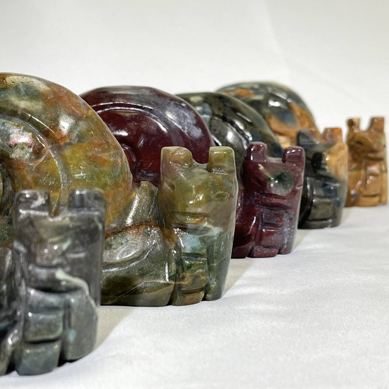 5‘ Ocean Jasper Snail Carving