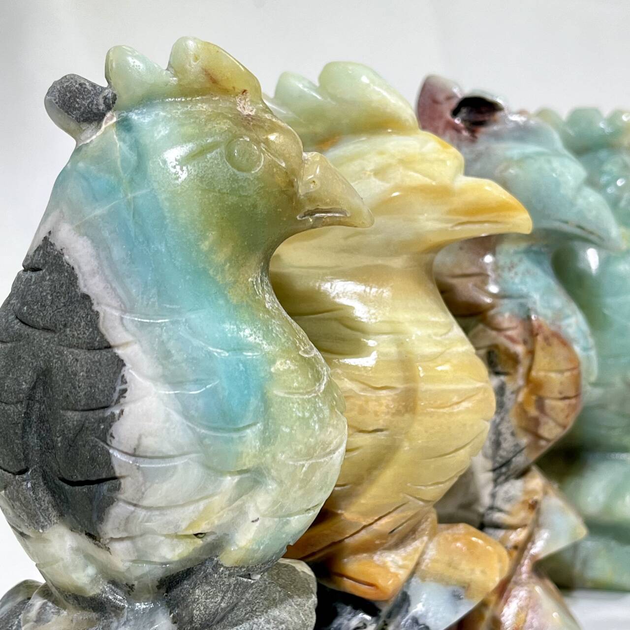 5' Sky Blue Amazonite Parrot Carving Wholesale Crystal