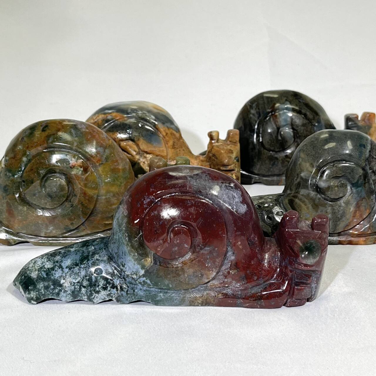 5‘ Ocean Jasper Snail Carving