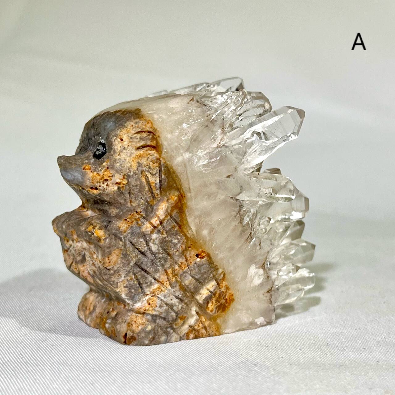 1-2' Quartz Cluster Hedgehog Carving