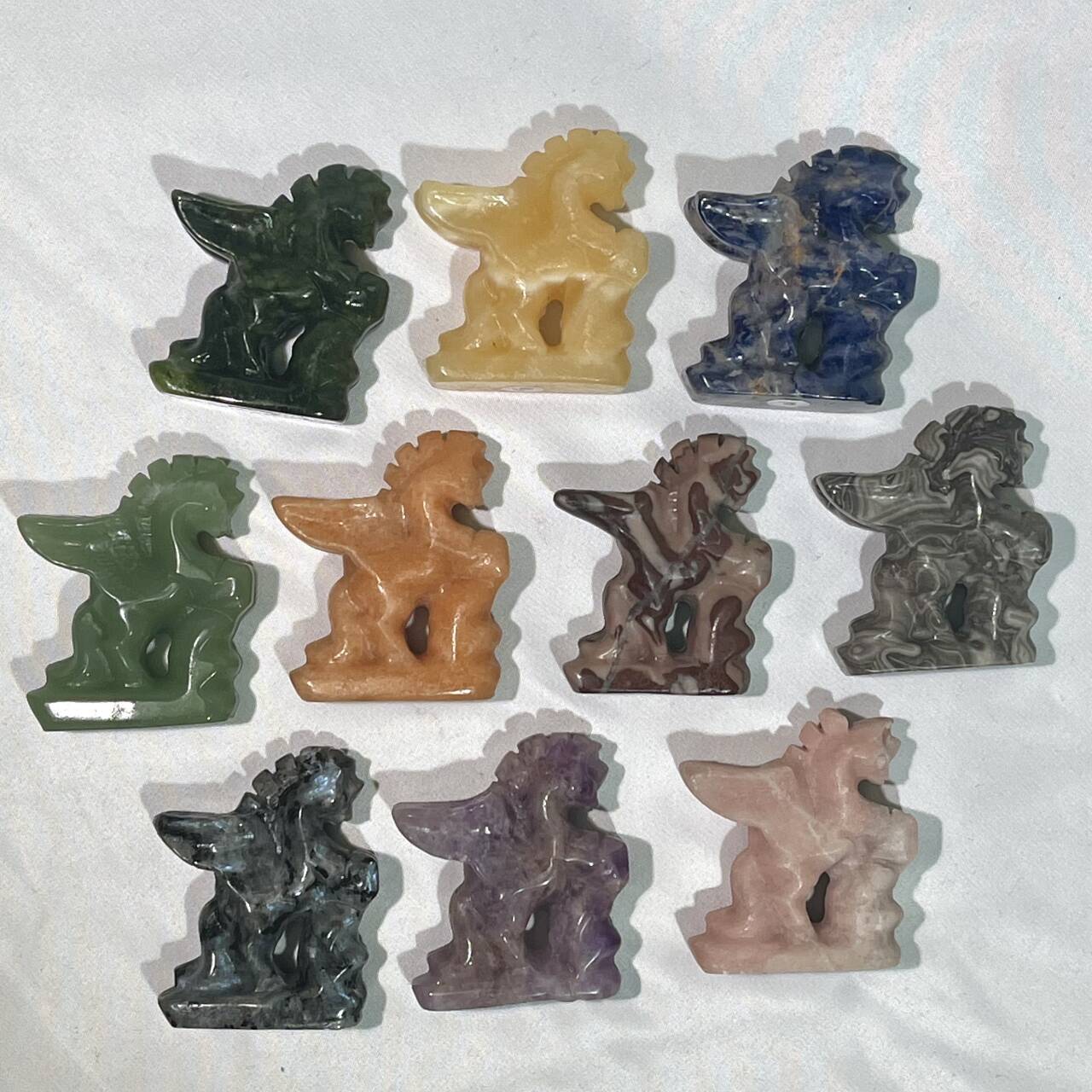 9 Types 2' Unicorn Carving Wholesale Crystal