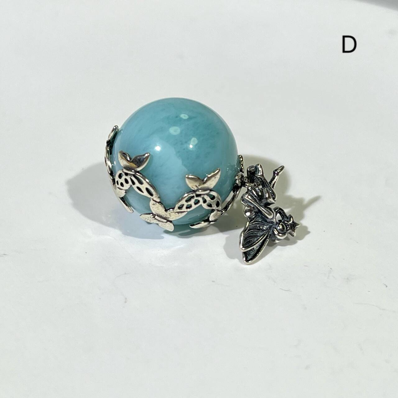 16-18mm Larimar Ball S925 Pendant