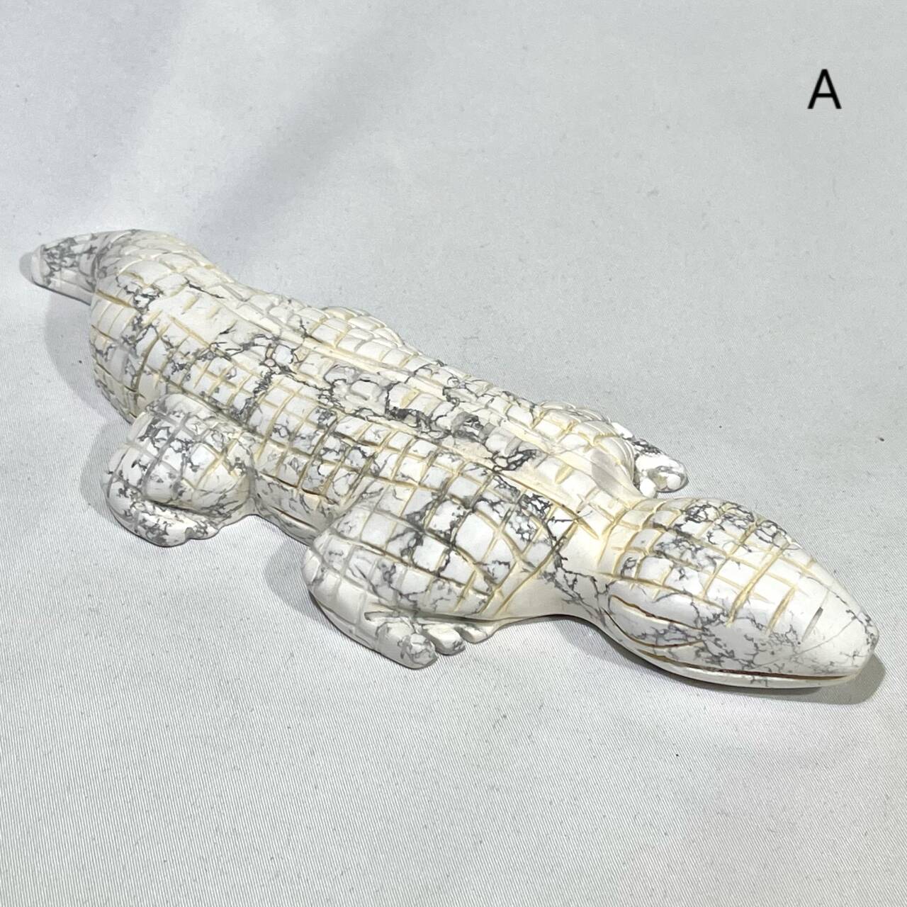5-8' Howlite Crocodile Carving
